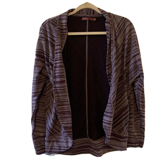 Prana Womens Size Medium Purple Marled Open Front Cardigan Sweater - Picture 1 of 5